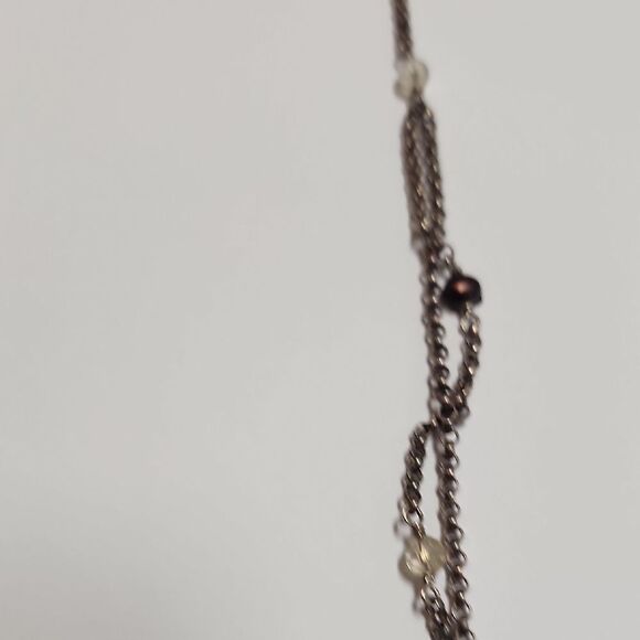 Sterling Silver And Pearl Leaf Pendant Necklace 925 - Picture 5 of 7